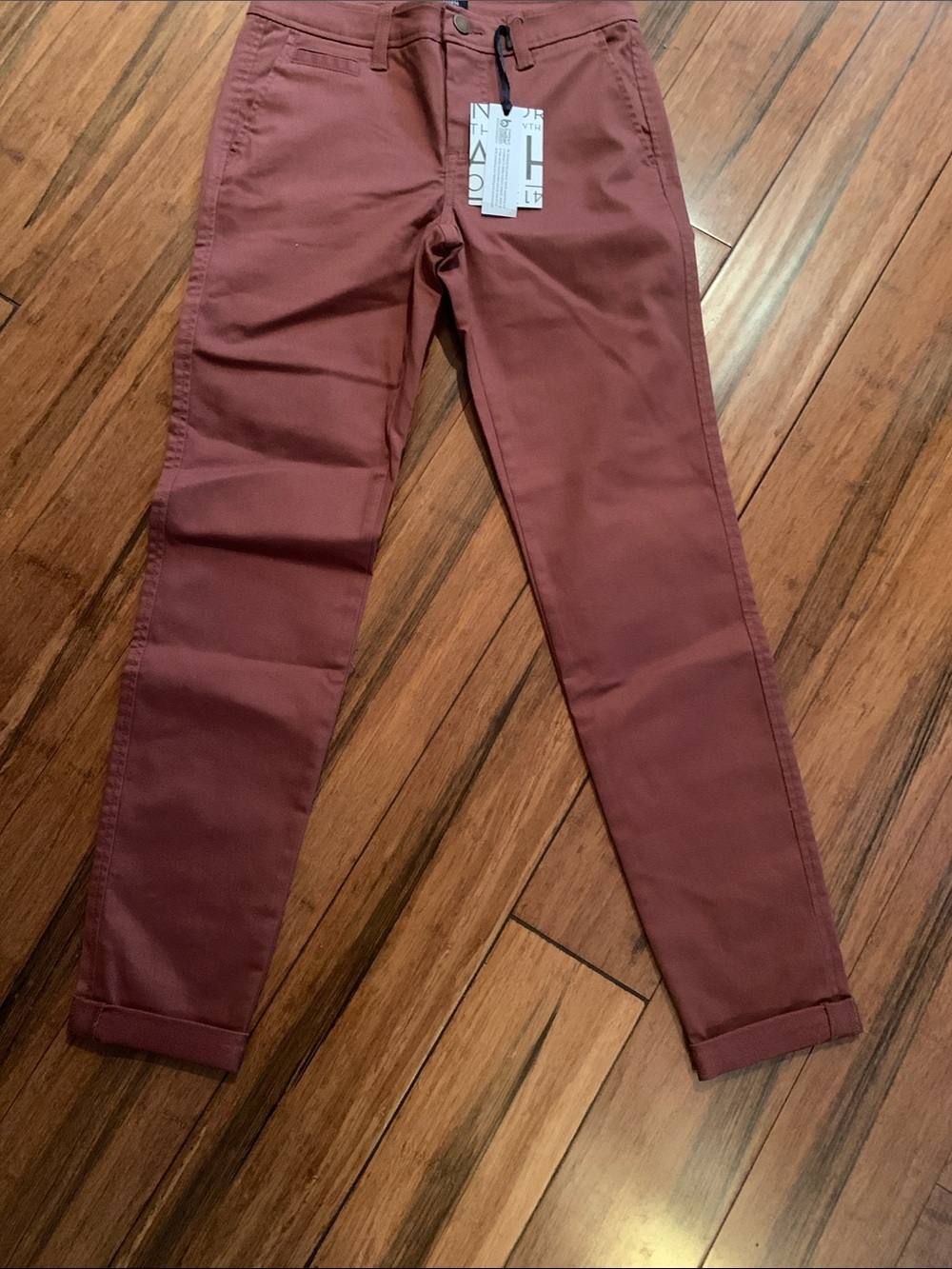 Slim Chino Pants in Rust